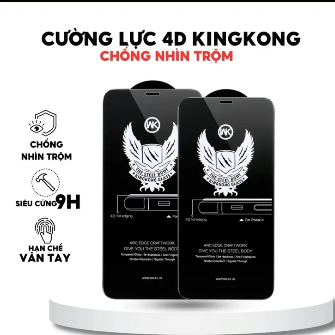 Kính Cường Lực KingKong Chống Nhìn Trộm Iphone 7plus 8plus x xs xr xsmax 11 12 13 14 15 pro promax Plus