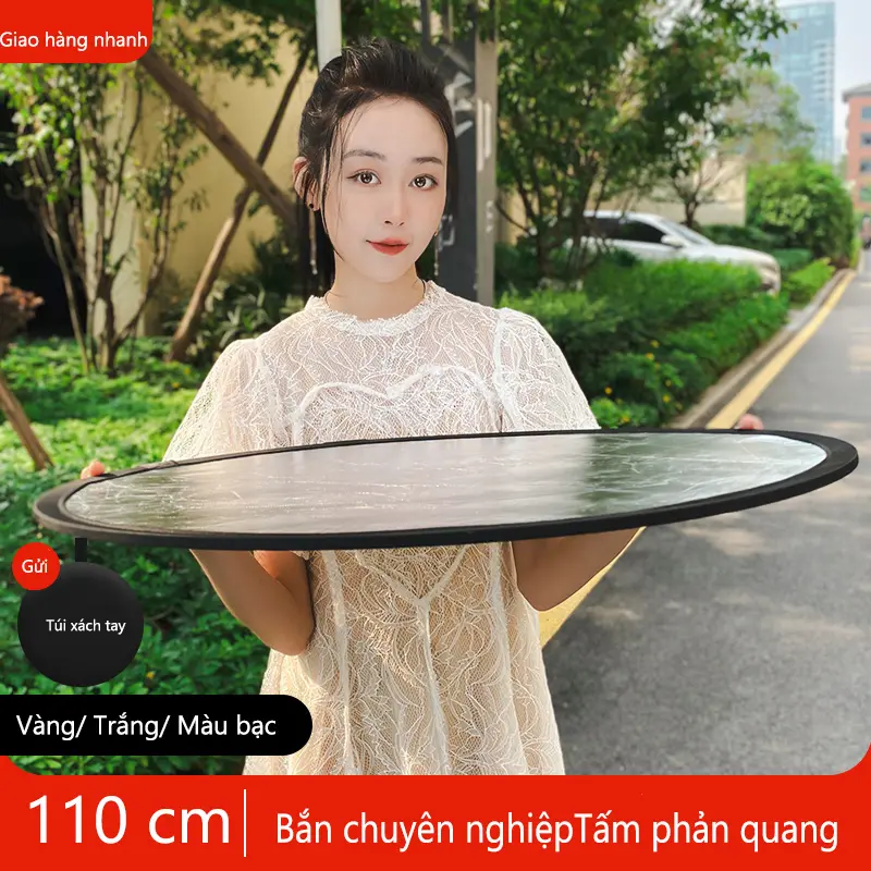 Tấm Hắt Sáng 2in1 Tròn Kích Thước 60/80/110cm Bạc Vàng Chụp Ảnh Chuyên Nghiệp - Phone Phụ Kiện Camera