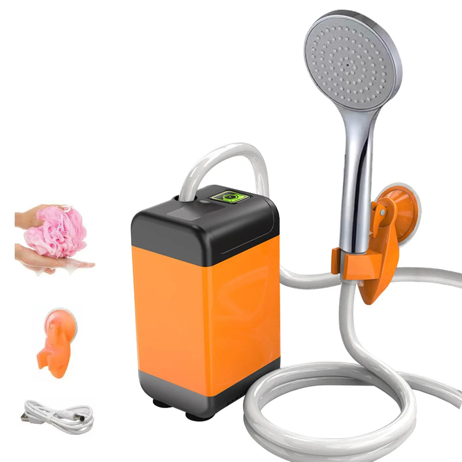 USB Rechargeable Outdoor Camping Shower Pump, Intelligent Digital Display Electric Portable Camping Shower, Personal Care Shower for Outdoor Camping