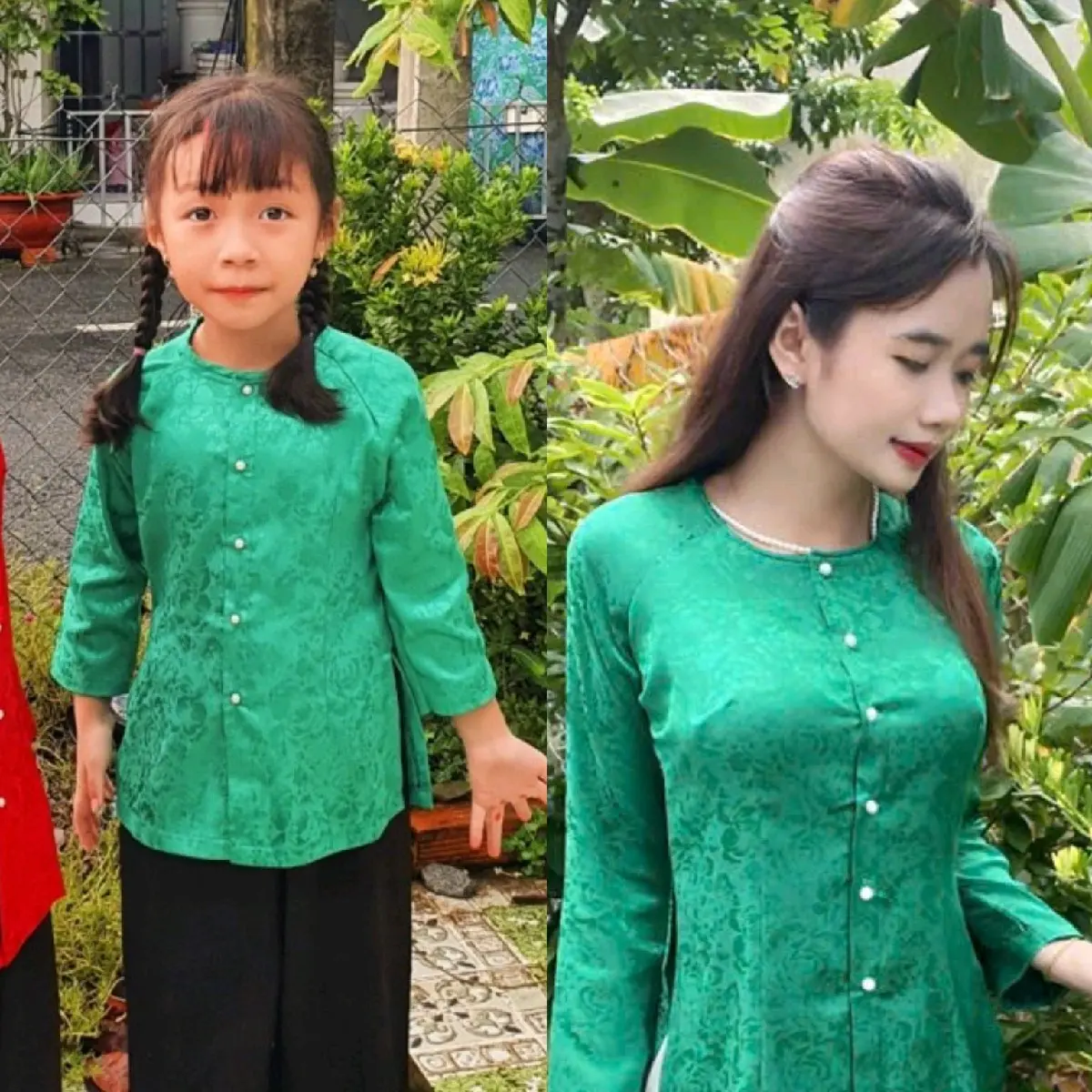 ba gấm bộ Quần đen.bà ba miền tây mẹ và bé  Áo Nữ