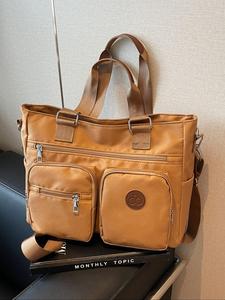 Women's Solid Color Large Capacity Tote Bag, Fashionable Lightweight Shoulder Bag for Daily Used, Casual Commuting Bag, Girl Shopping Bag