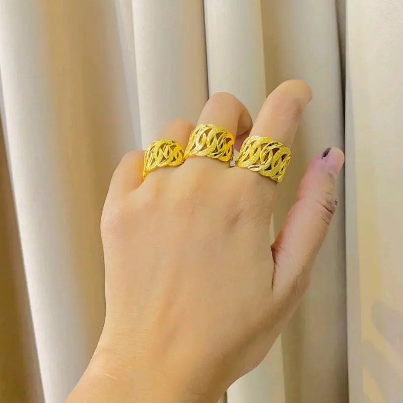 cincin motif coco ss wanita cantik desember ceria Gold 3