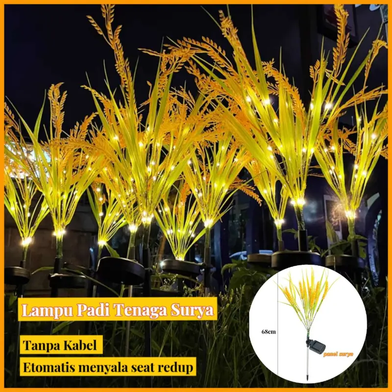 Lampu  Hias  LED Padi tenaga surya /Lampu hias dekorasi /Lampu padi juntal/Lampu Taman Led Tenaga surya anti AIR Untuk Dekorasi Natal Plastik Putih Sensor Solar 0