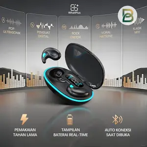 [COD]x55 Headphone TWS Bluetooth Gaming Nyaman Baterai Awet Tahan Air IPX5 Peredam Kebisingan Aktif Hi-Fi SBC Audio Headset Earphone Wireless Handphone