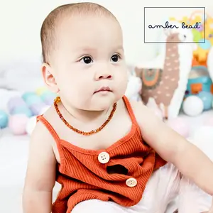 Amber Bead - Kalung & Gelang Bayi, Anak Baltic Amber. Baroque 4x3mm