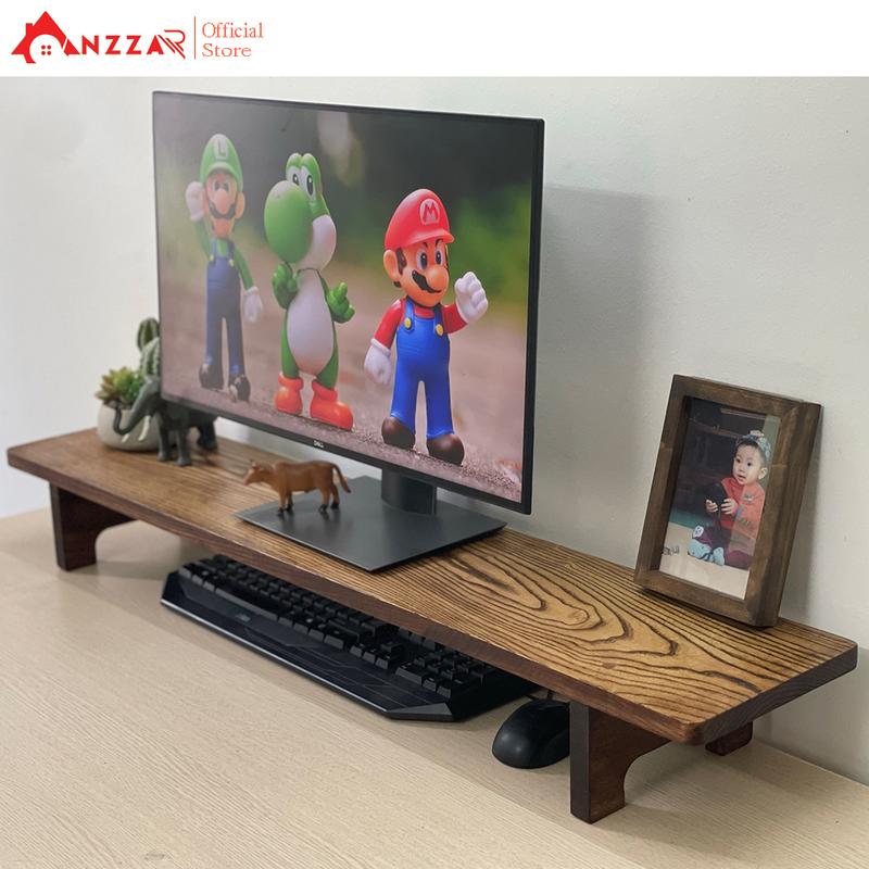 Kệ kê màn hình máy tính bằng gỗ Kệ gỗ kê màn hình máy tính Gaming Anzzar-02