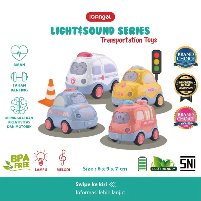 IQ ANGEL Transportation Car Toys / Mainan Mobil Anak / Mobil Mainan Anak / Mainan Motorik Anak / Mainan Plastik / Mainan Mobil Engine  Toy 0