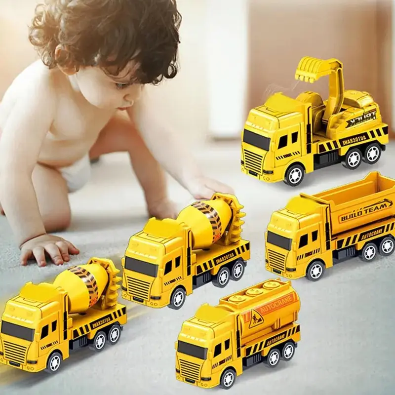 Xe Kỹ Thuật Kéo Lùi, Xe Đồ Chơi Trẻ Em, Mô Hình Máy Xúc, Xe Tải, Xe Cứu hỏa Mini, G1G9 0
