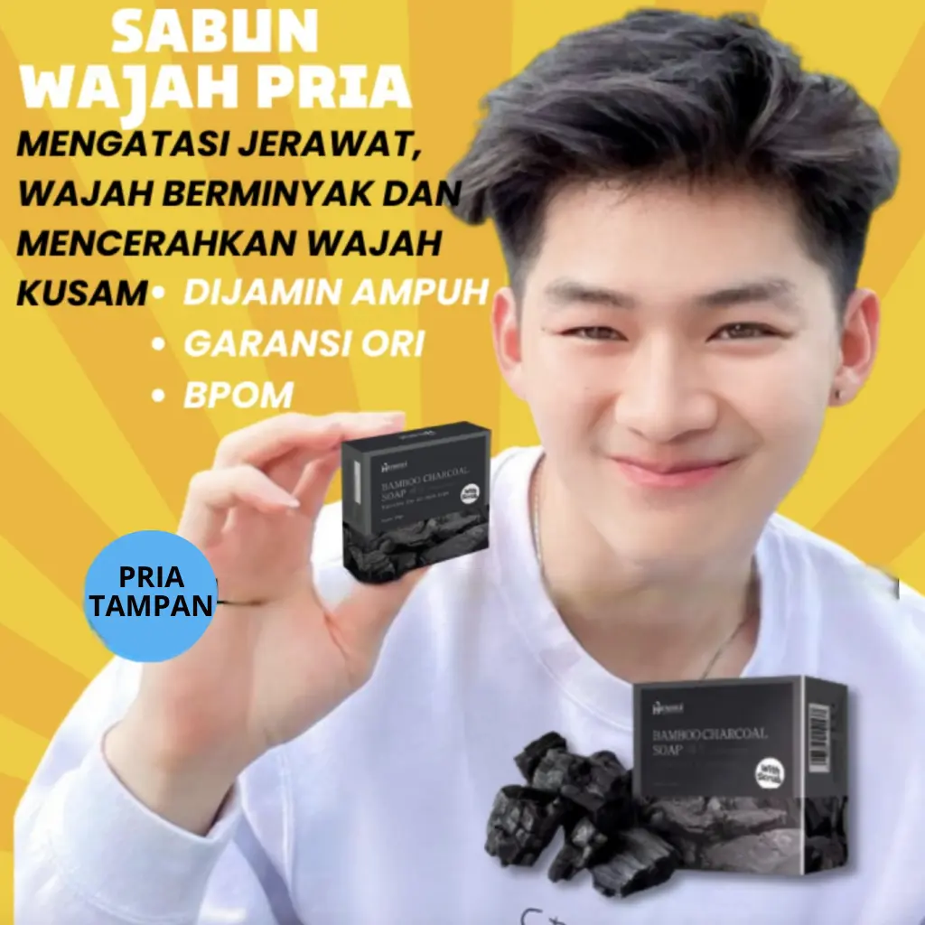 SABUN Pemutih Wajah Pria Permanen BPOM / Pencerah Wajah Pria Muka Berjerawat Berminyak Mencerahkan Pembersih Wajah Glowing mukapria
