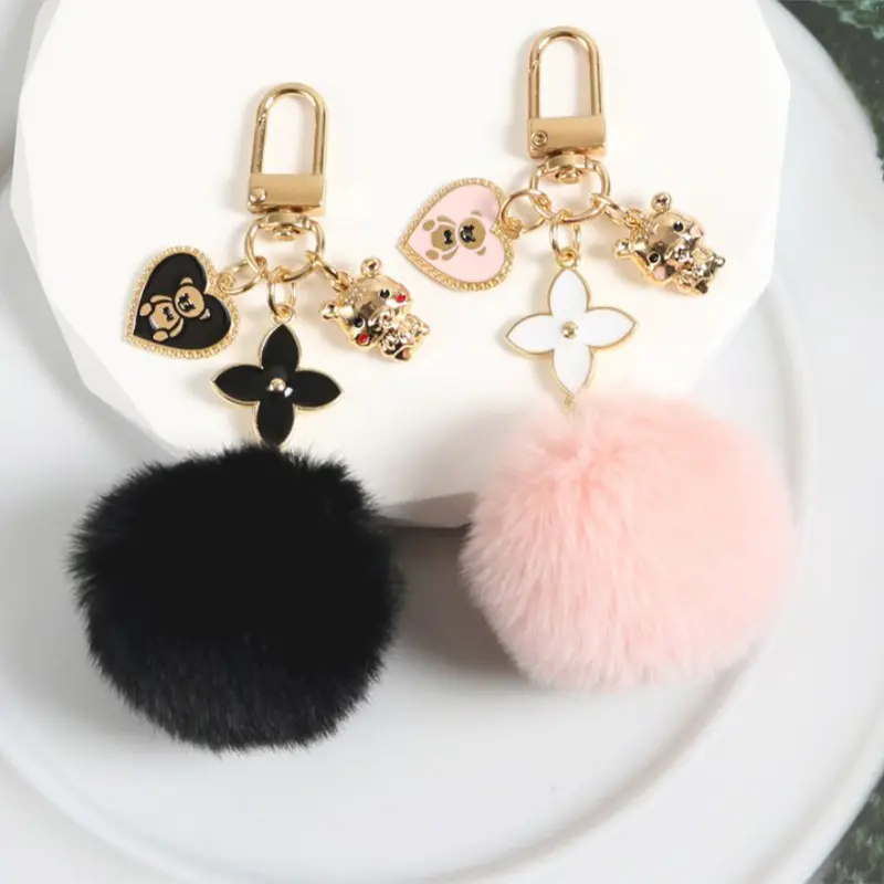 Búp Bê Nhồi Bông Lông Mịn, Thiết Kế Gấu Tình Yêu Kawaii, Móc Chìa Khóa, Thích Hợp Cho Phụ Nữ Và Trẻ Em Gái, Cũng Có Thể Được Sử Dụng Làm Móc Chìa Khóa Túi Xách Hoặc Ô Tô, Mặt Hàng Quà Tặng, Đồ Trang Trí Quyến Rũ 0