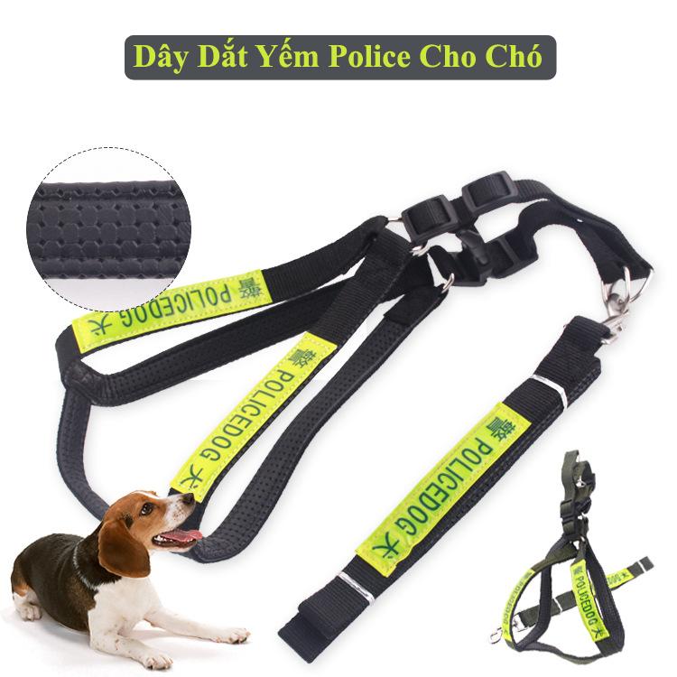 Dây Dắt Yếm Police Dành Cho Chó Vừa Và Lớn – Mã VCDD49