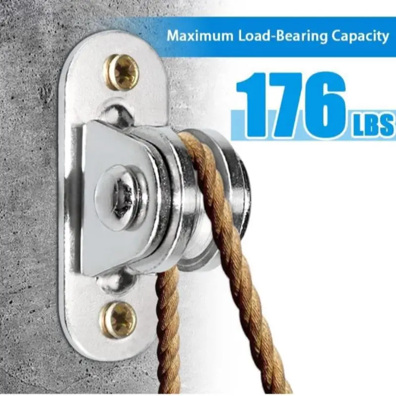 Stainless Steel Pulley Block Kit, Silent Pulley, Fixed Pulley, Detachable Loading 176Lb Lifting Wheel, Moving Tool 2