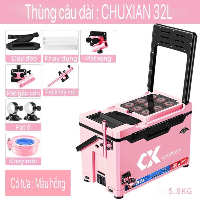  Thùng câu đài chuxian 32l-Thùng câu đài chuxian nhiều màu sắc không tựa và có tựa Fishing Bắt Cá 