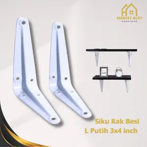 Siku Rak Besi L Putih 3x4 Inci Per Pcs / Sikurak Penyangga Ambalan 3 x 4 Inch / Shelf Bracket 3 x 4