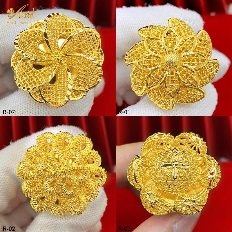 Product Introduction of Nhẫn Hoa Cô Dâu, Renevo Ainid Châu Phi Dubai, Nhẫn Đồng Mạ Vàng 24K Nigeria, Trang Sức Cưới Nữ 0
