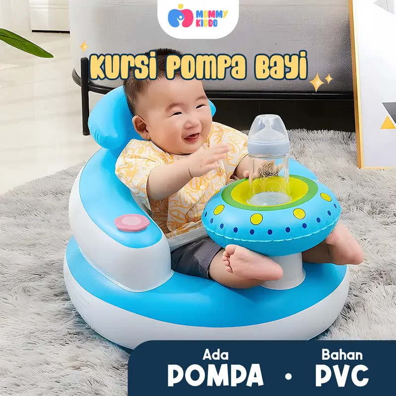 MOMMY KIDDO - (Ada Pompa Internal) Sofa Tiup Kursi Pompa Bayi Bentuk Meja 0