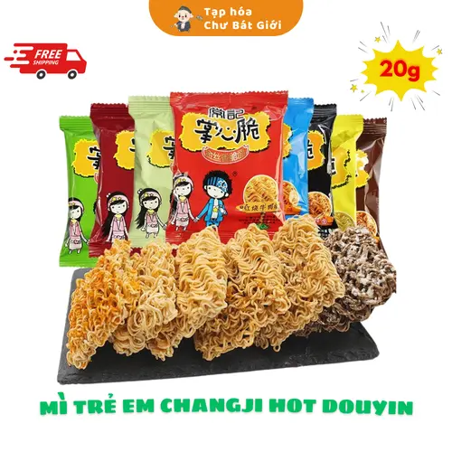 Combo 10 Gói Mì Tôm Trẻ Em Changji mix 7 vị - Món ăn ký ức tuổi thơ - Hot nội địa Trung - Tạp Hóa Chư Bát Giới Food
