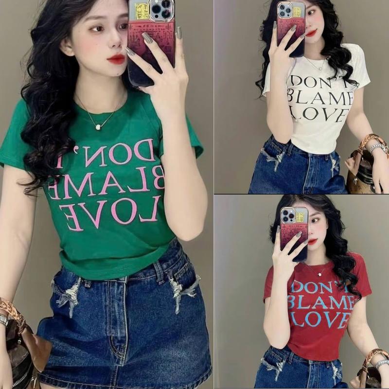 Áo Thun Nữ Croptop Bigsize Áo Baby Tee Thun Tăm Lạnh Đẹp Dễ Thương Top Nữ MS033 Cổ tròn Ôm gọn Women