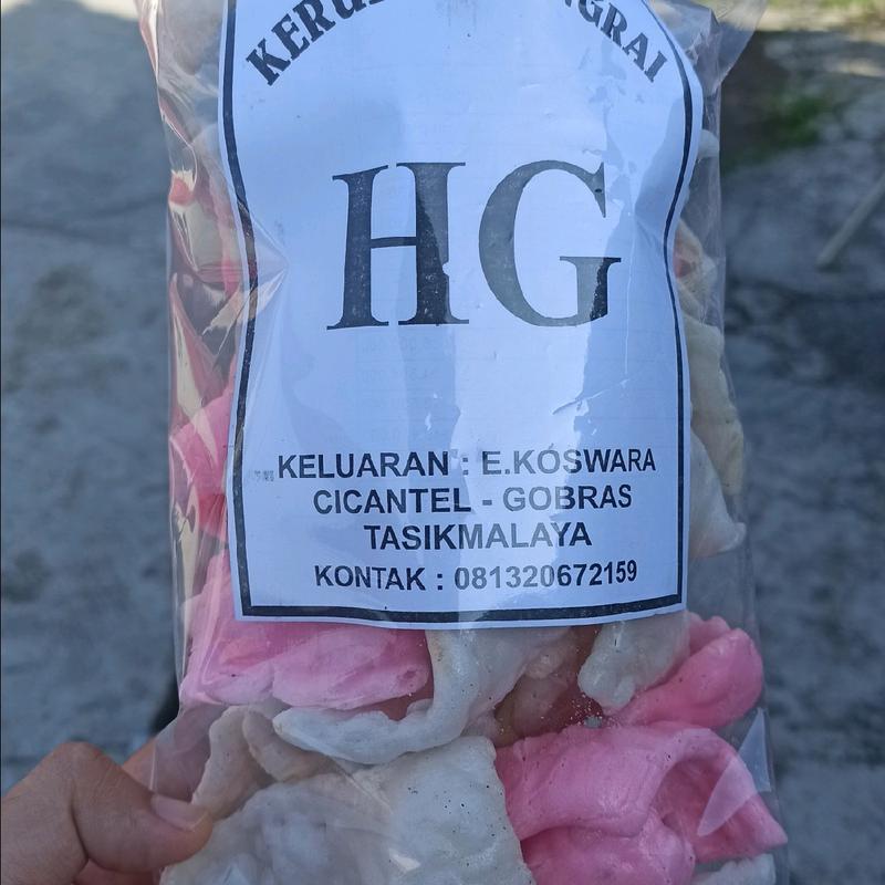 Kerupuk upil pasir Sangrai HG Gehger 100Grm Camilan Cemilan Kering Keripik Food Snack Cikur Merah Putih Makanan upil pasir 1