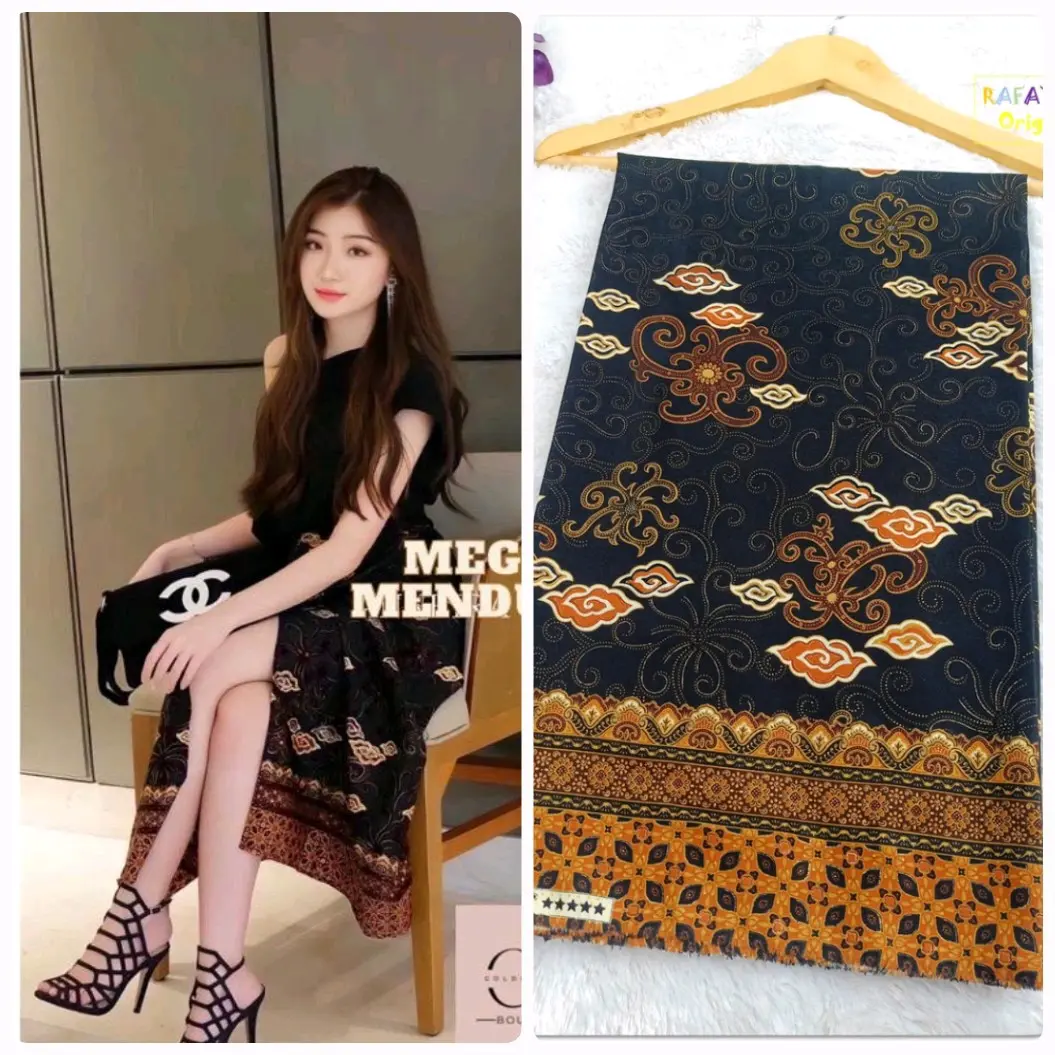 Rok lilit batik bahan semi sutra halus batik halus by agnakebaya Ring  Wanita  Bawahan  Serut Fit Panjang Samping Pendek Pesta Coklat Merah Biru Nyaman