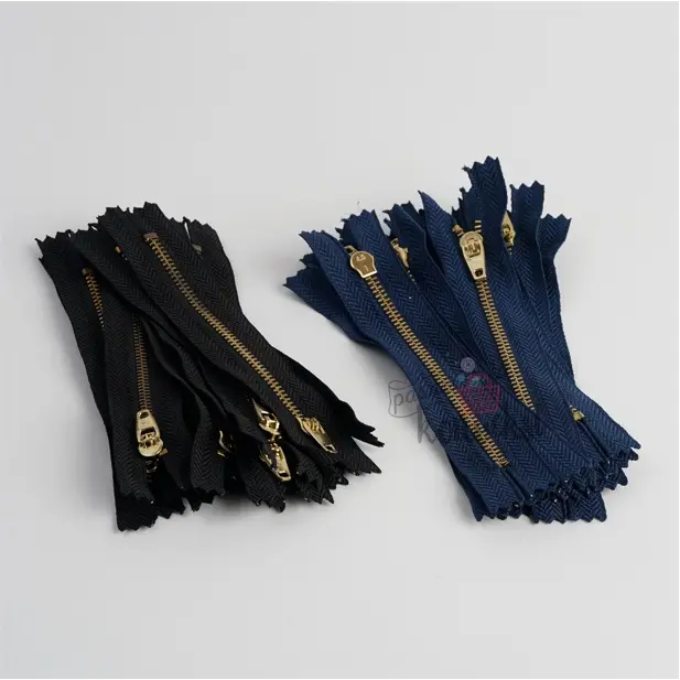 12 pcs Resleting Jeans Gigi Besi Emas 4" (10 cm)  Gigi #3 2