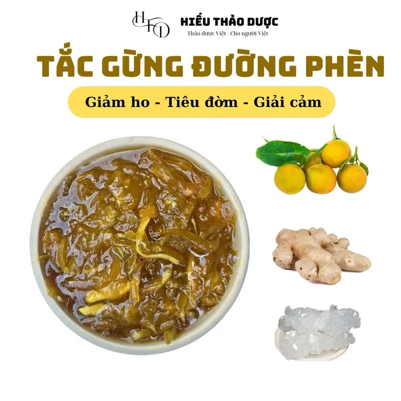 Tắc gừng đường phèn rim cô đặc - hỗ trợ giảm ho, đau họng, tiêu đờm - Hiếu thảo dược 83 1