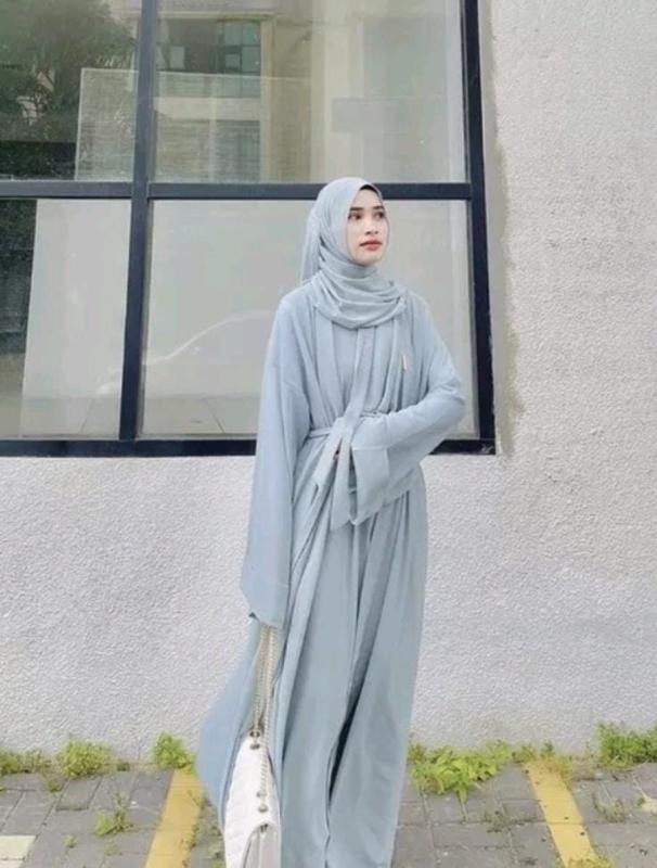 ABAYA TURKEY BAHAN CERUTY BABYDOLL Polos Dress Muslim 3