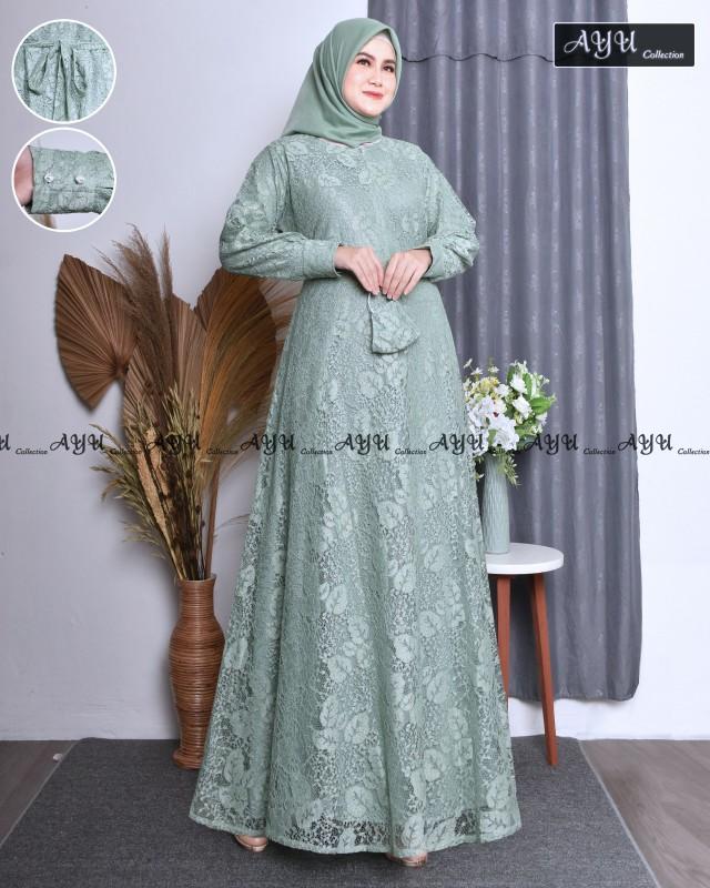 gamis safana gamis burkat jumbo dress kondangan dress pesta free masker Wanita Muslim Mewah Lembut Tebal