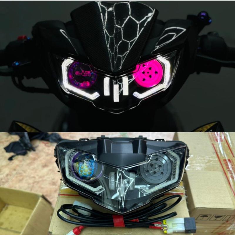 COMBO FULL BỘ PHA LED EX 150 + BI LED titan black 2.0 mini BẢO HÀNH 24 THÁNG , VÒNG XOAY LED , MẠCH TẮT MỞ FULL THEO XE , GIẮC CẮM TRẢ , LỖI 1 ĐỔI 1