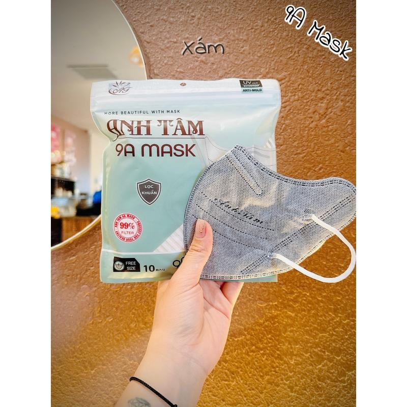[Mặt To] Sỉ 100 chiếc Khẩu trang 9A ANH TÂM 5 lớp chống nắng gò má, tia UV che kín mặt 50kg - 85kg - unicare 4