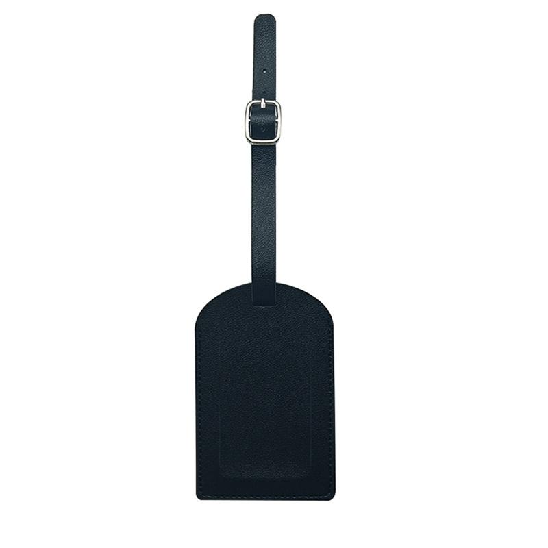 Fashion Solid Color PU Leather Luggage Tag Travel Accessories Name ID Address Portable Tag 2