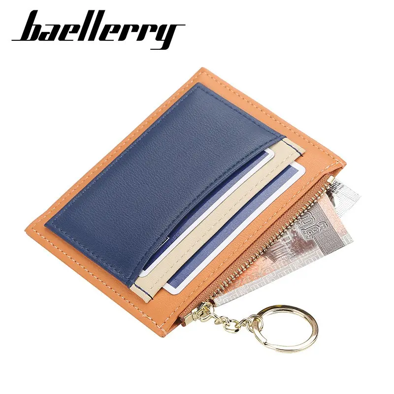 Ví bóp mini Nhiều Ngăn Baellerry Wallet có ngăn để thẻ, khóa zip rất tiện làm móc chìa khóa xe hơi, xe máy - K9120 1