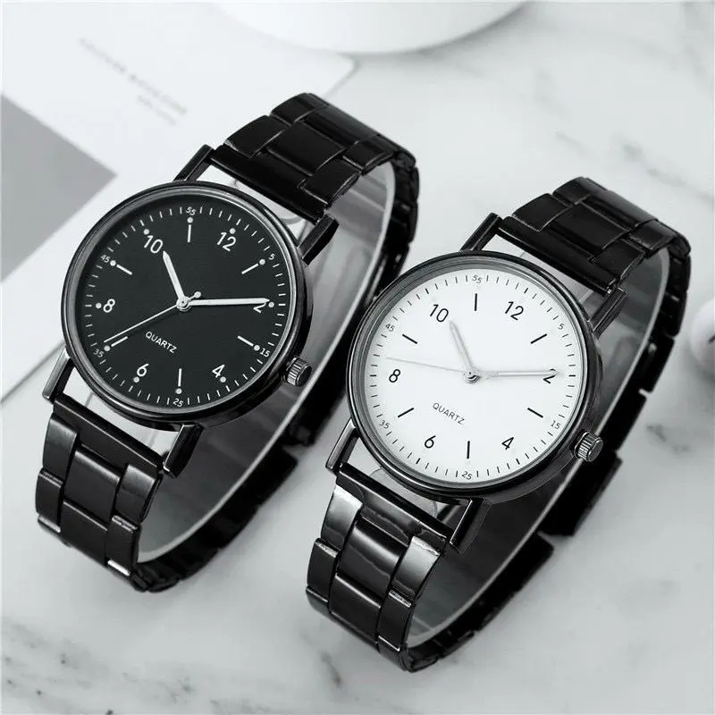 FREE LM Jam Tangan Pria Wanita Analog Casual Fashion Bulat Strap Rantai Stainless Steel RM132 Watches 2