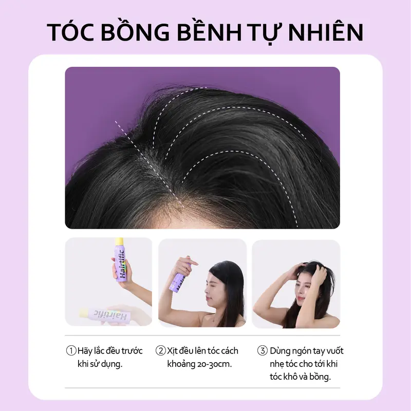 HAIRTIFIC Gôm xịt tóc Dầu gội khô ngải cứu ceramide 150ml Haircare bình xịt khô tóc 2
