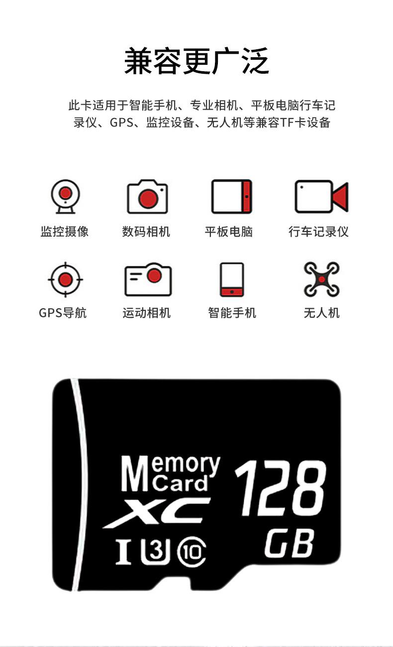 Product Introduction of Thẻ nhớ mở rộng thiết bị giám sát, với bộ nhớ 128GB, lưu trữ video HD trong vài giây, chống bụi và chống thấm nước, hoạt động ổn định lâu dài 0