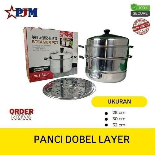 Panci Dobel Layer/ Panci Kukus Panci Rebus Goreng/Panci 3 in1 1