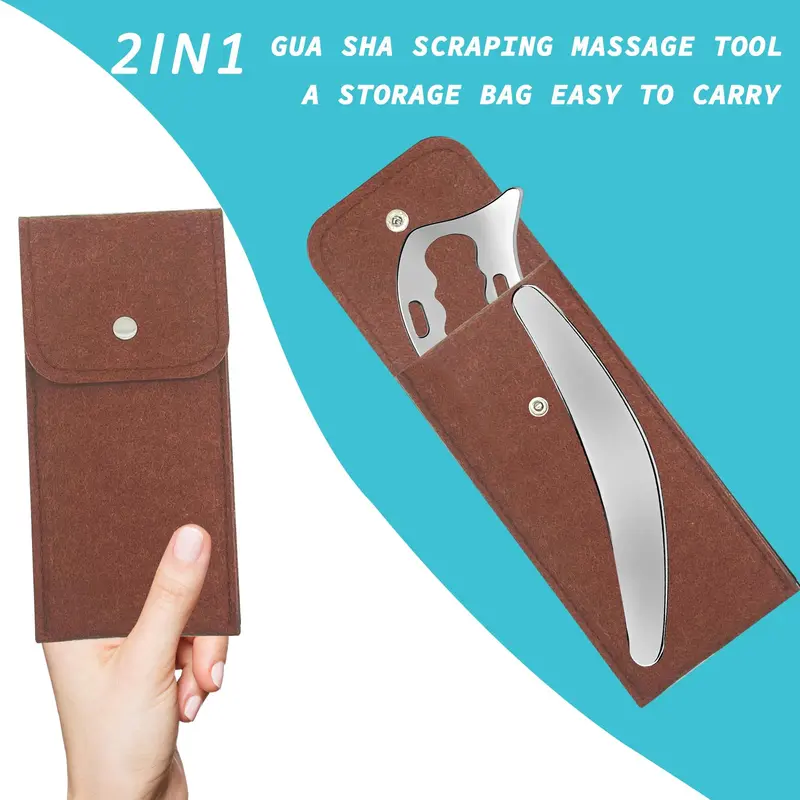 2-in-1 Stainless Steel Gua Sha Muscle Scraper Tool, Comfort Myofascial Scraping Tools, Lymphatic Drainage Massager, Soft Tissue Massage Tool 4