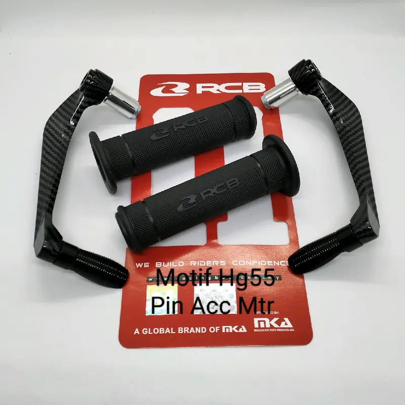 PAKET VARIASI MOTOR PROGUARD KARBON SABIT PLUS + HANGRIP RCB HG55/HG66 HITAM 1