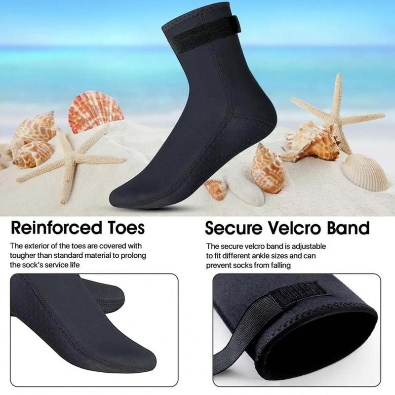 1 Pair Diving Socks Wear-resistant Elasticity Non-slip Neoprene Beach Surfing Booties Water Sport Supply 1