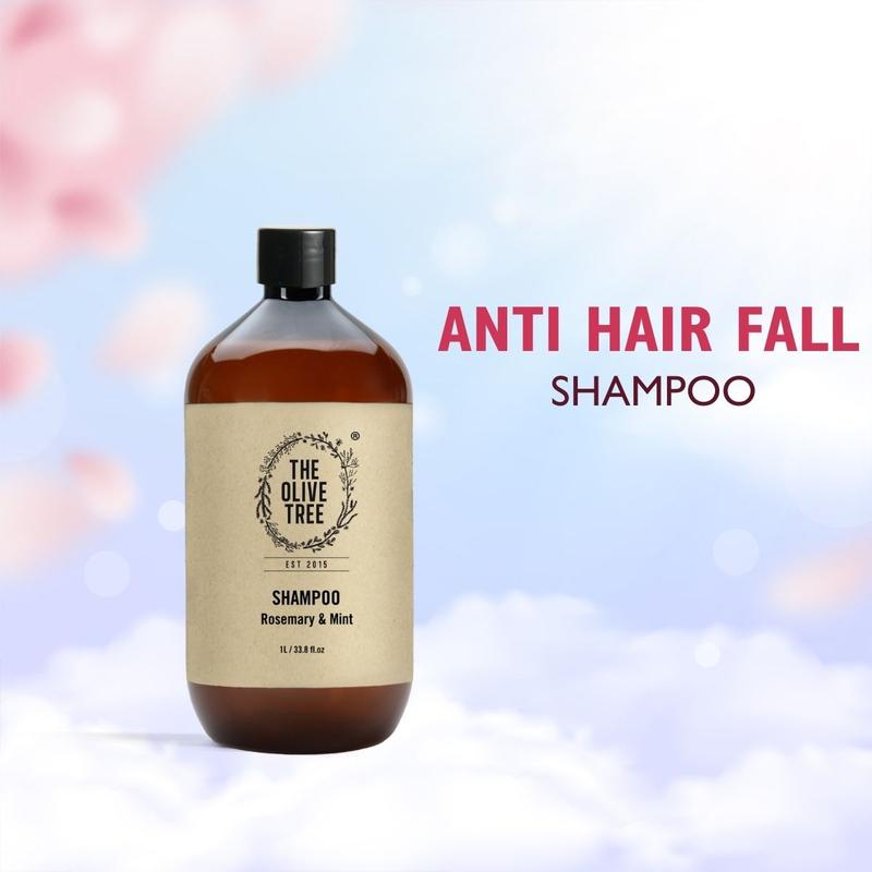 The Olive Tree Rosemary Mint Shampoo 1L Syampu Rosemary Pudina untuk Kulit kepala kering Rambut Gugur For Hair Growth Anti Hair Fall Anti Hair Loss Dry Scalp