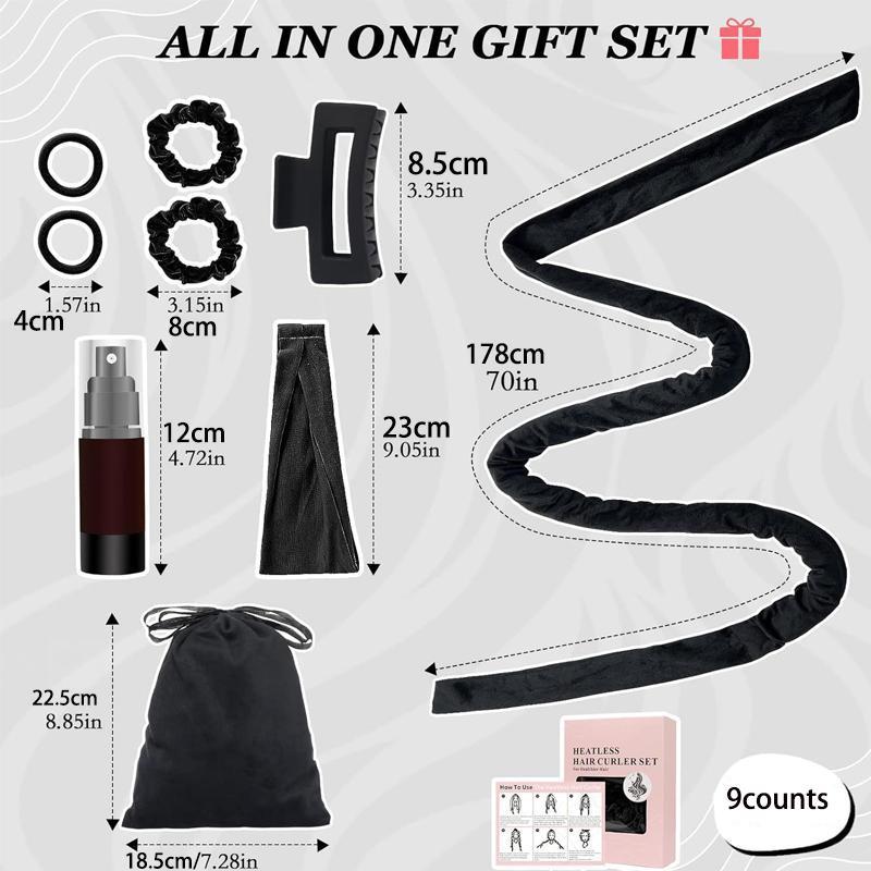 Heatless Hair Curler Set, 9 Counts/set Hair Curler Headband, Hair Styling Accessories for Women & Girls, Professional Hair Styling Tools for Daily Use 7