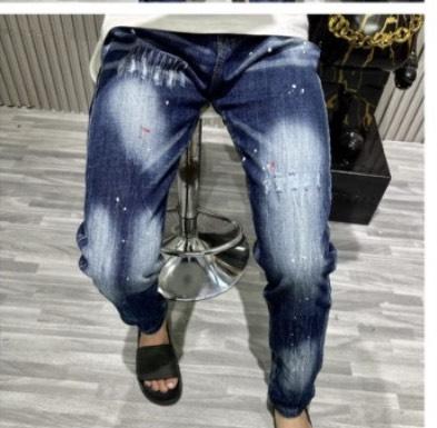Product Introduction of Quần jean nam xanh dài thêu lá phông đỏ bản 4 cúc Pants Menswear Có Túi 17