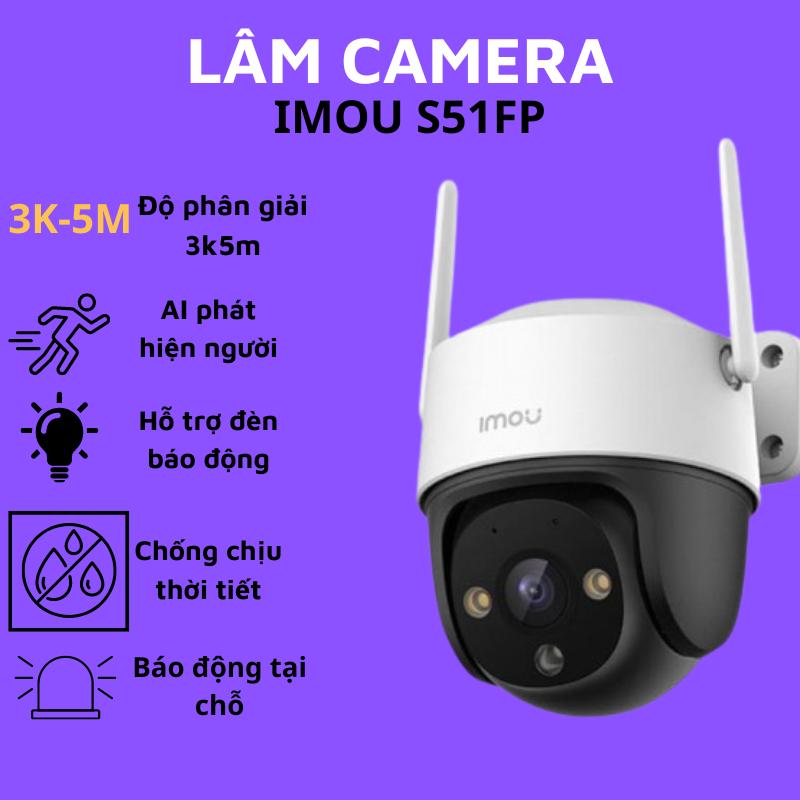 Camera Wifi ngoài trời có màu ban đêm, xoay 360 độ, đàm thoại 2 chiều , IMOU CRUISER S51FP độ phân giải 3k-5m ( Mua 1 camera tặng 1 hộp kỹ thuật ) Led Đèn