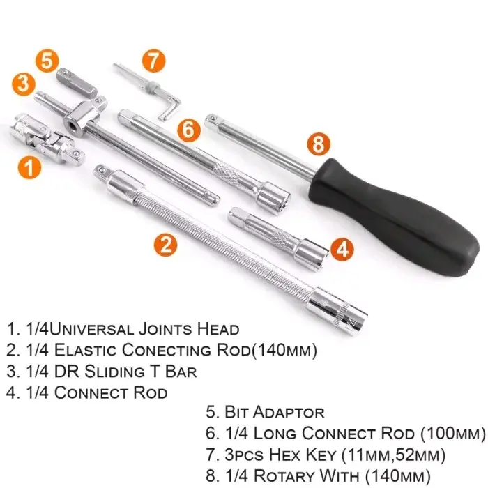 SET KUNCI SHOCK 1/4 SOCKET + OBENG SOCKET 46 SET 1