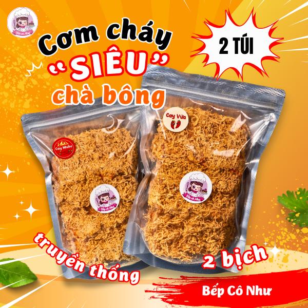 2 Túi | Cơm cháy Siêu chà bông giòn rụm - 2 túi 250g | Đồ ăn vặt Bếp Cô Như Snack