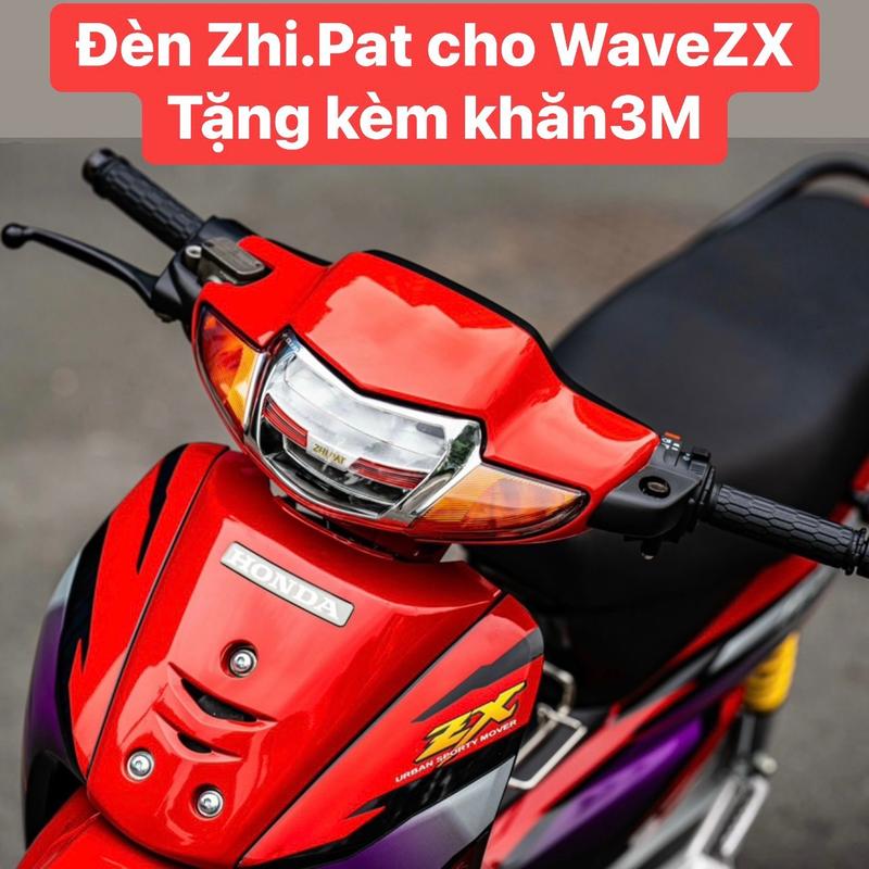Đèn 2tầng ZhiPat cho Wave Zx ,tặng.kèm Khăn3M và móc khoá .Có Led remi Zx có chổ bắt Xi Nhan zip at 2tang den xemay ver 2 wave s110 zhipat v2
