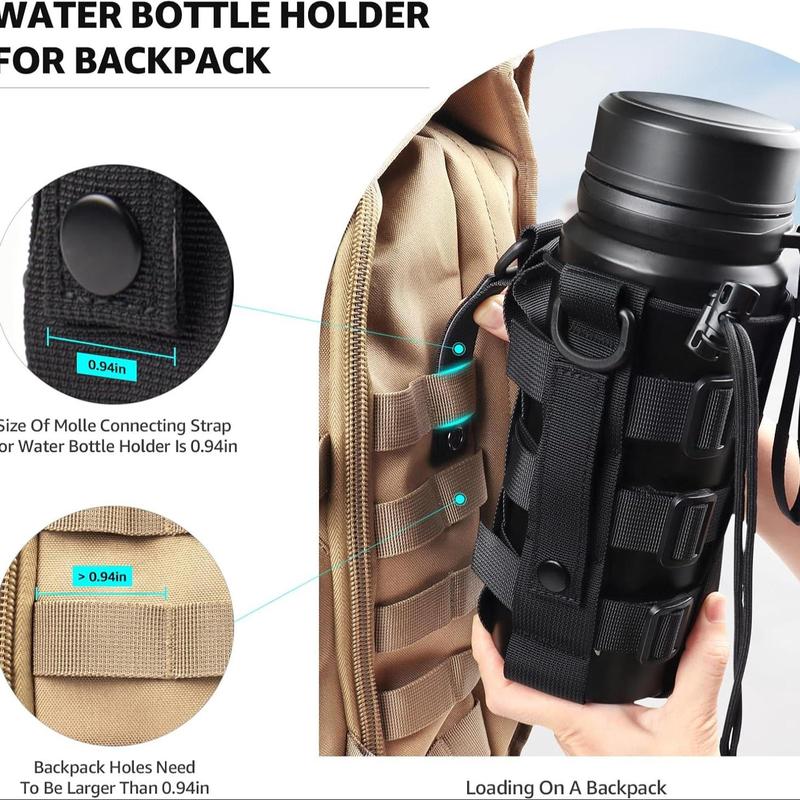 Molle Water Bottle Holder Bag, 1 Count Adjustable Waist Bag, Molle Bag for Outdoor Camping Hiking 2