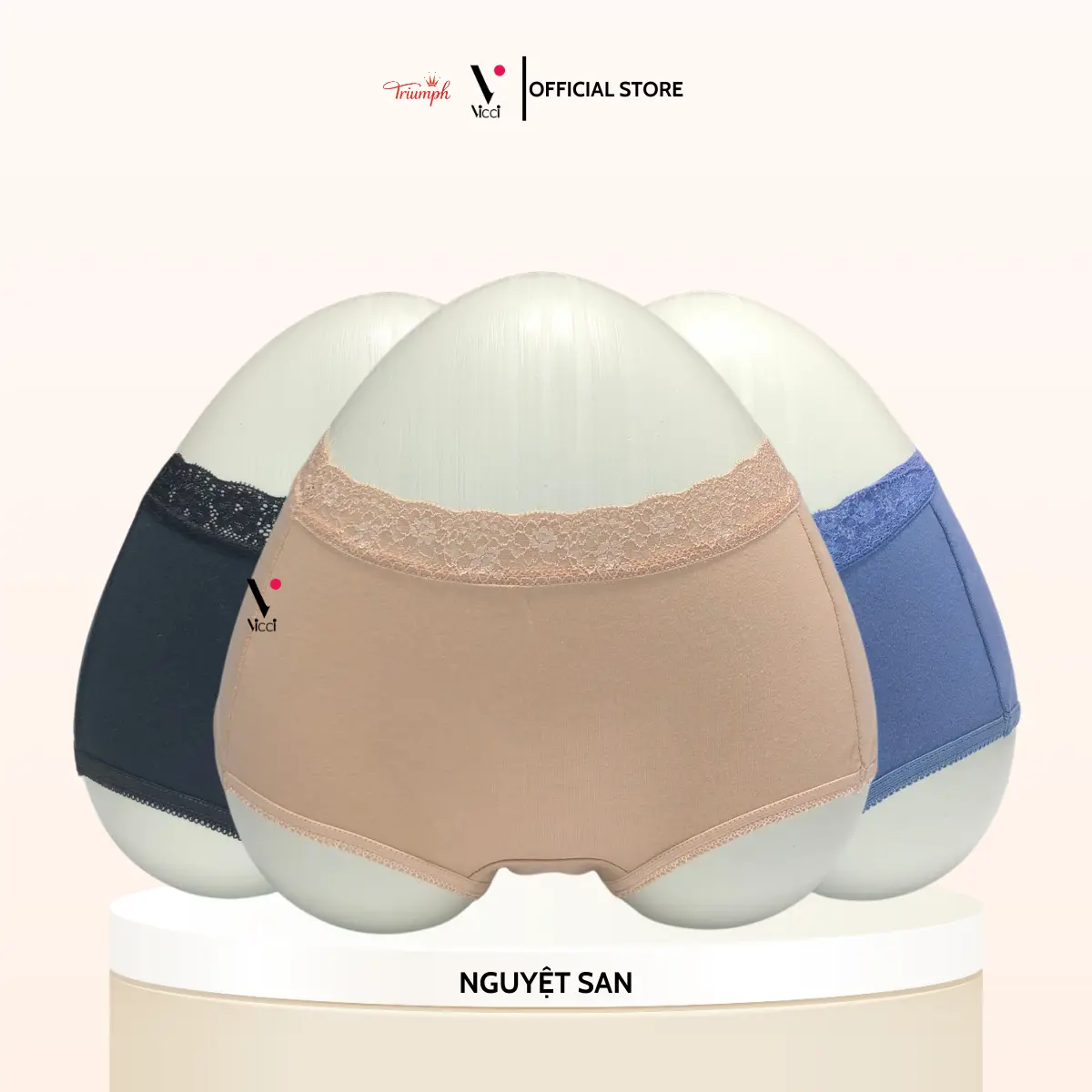 Quần Lót Nữ Nguyệt San Mặc Trong Kỳ Kinh Nguyệt Vicci NS1 Cạp Cao Vừa, Vải Cotton Nhật, Thiết Kế Chống Tràn Chống Thấm 3 Lớp