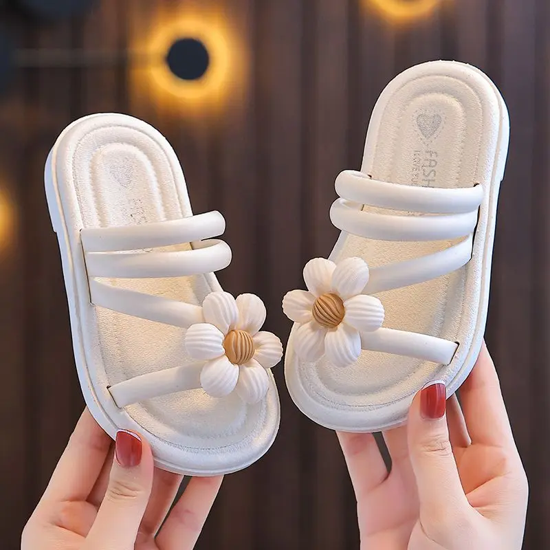 Dép cho bé gái Giày đi biển phổ biến Phong cách Trung Quốc mới Chống mài mòn và Nhẹ Giày cao cổ La Mã bị hỏng Dép nơ rỗng