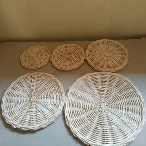 Tatakan Gelas dan Piring dari Rotan Kualitas Super Anyaman Rapi Berbagai Ukuran Diameter 8cm 10cm 12cm 15cm 18cm Souvenir Rotan
